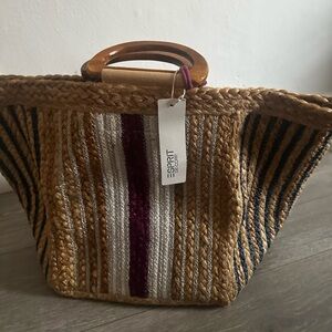 Cream Canvas Tote Bag with Minimalist Design